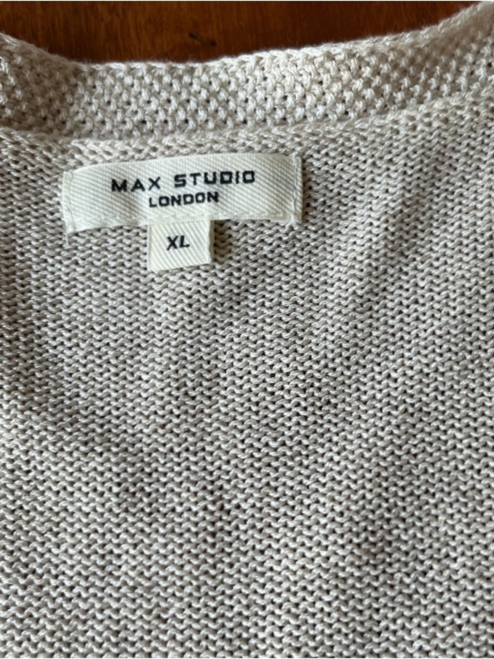 Max Studio Tan Knit Button Front Cardigan Sweater - Picture 2 of 4